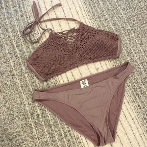 Knitted top bikini set